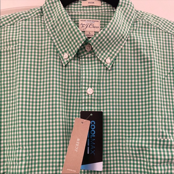 NWT - J. Crew slim stretch gingham shirt (L) - Picture 3 of 6